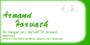 armand horvath business card
